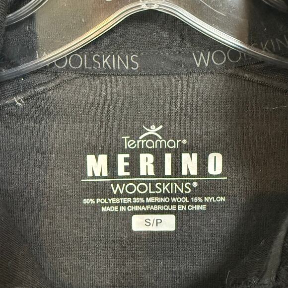 Terramar Merino Woolskins Shirt Size S 1/2 Zip Pullover Base Layer Striped - Picture 5 of 16